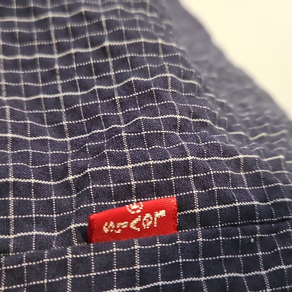 Vintage Levi's Shirt Plaid Mens L Large navy Red Tab Button down Short Sleeve - Picture 6 of 7